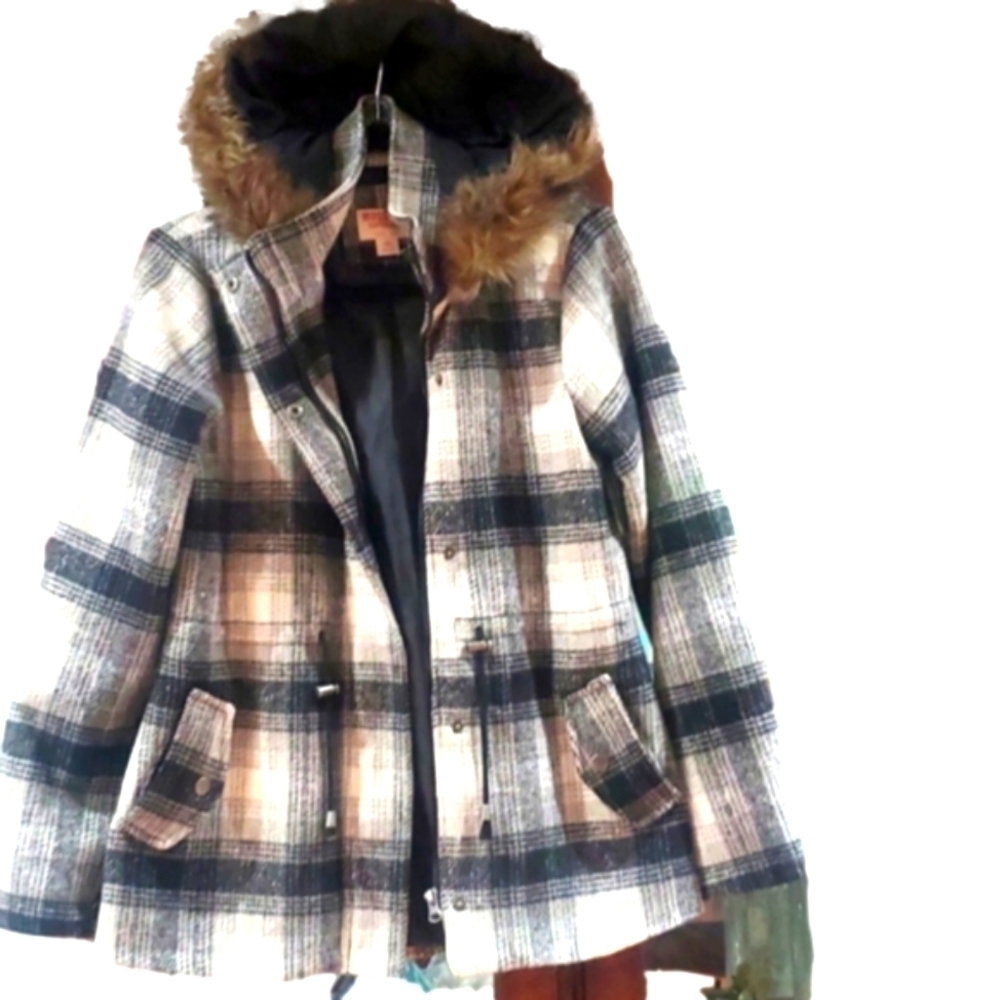 Mossimo SUPPLY CO JACKET Black/white/grey with hoodie